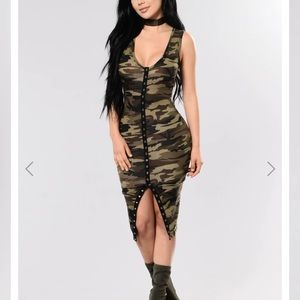 Camouflage bodycon dress